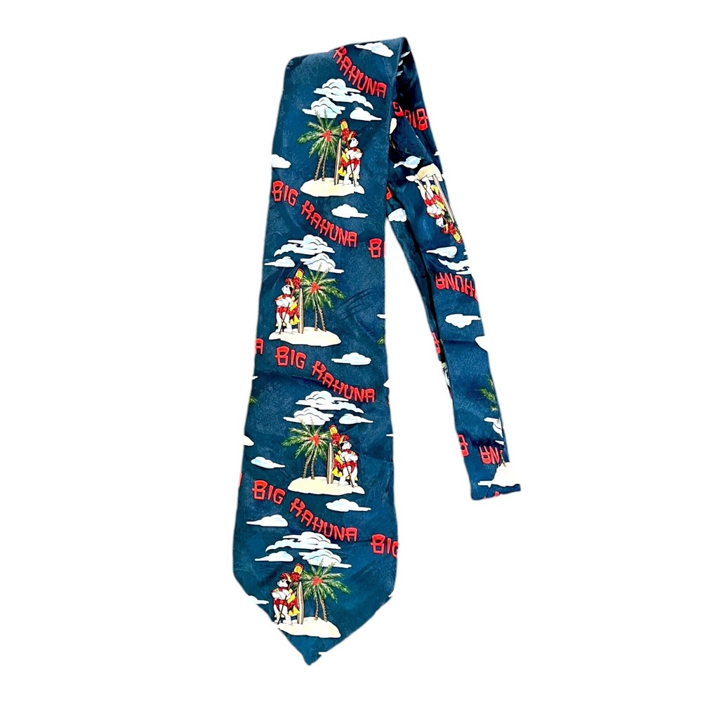 55" Big Dogs Big Kahuna 100% Silk Beach Neck Tie